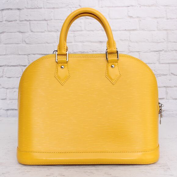 Louis Vuitton Alma PM Yellow Epi Satchel Leather Handbag Tote Purse A5470 - Picture 5 of 10